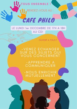 Silhouettes de personnes, empreintes de mains, mains qui se tiennent et texte