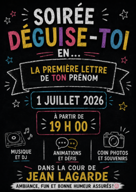 Fête de fin d'année 01/07/26 déguisée