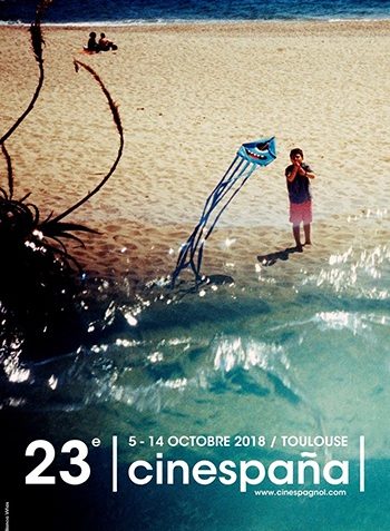 Affiche Festival Cinespaña: Mer, sable, enfant, cerf volant
